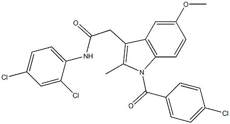 N-(2,4-Dichlorophenyl)-1-(4-chlorobenzoyl)-5-methoxy-2-methyl-1H-indole-3-acetamide Struktur