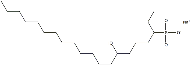 7-Hydroxyicosane-3-sulfonic acid sodium salt Struktur