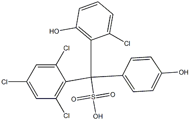 (2-Chloro-6-hydroxyphenyl)(2,4,6-trichlorophenyl)(4-hydroxyphenyl)methanesulfonic acid Struktur