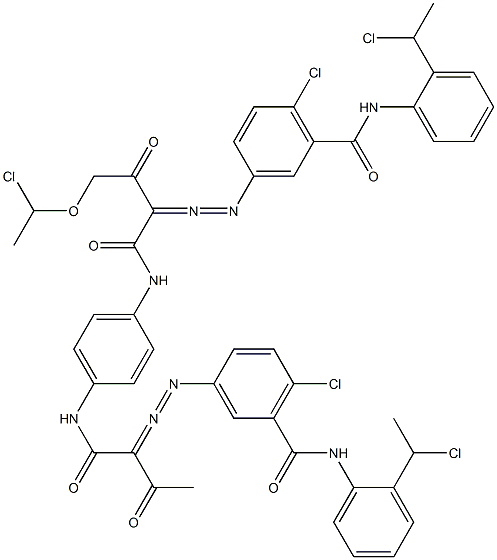 3,3'-[2-[(1-Chloroethyl)oxy]-1,4-phenylenebis[iminocarbonyl(acetylmethylene)azo]]bis[N-[2-(1-chloroethyl)phenyl]-6-chlorobenzamide] Struktur