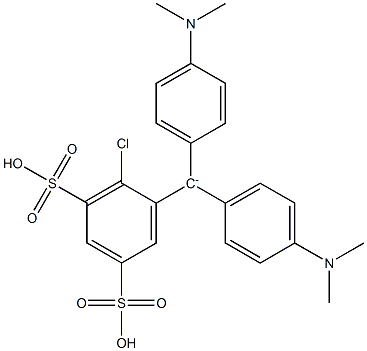 2-Chloro-3,5-disulfophenylbis(4-dimethylaminophenyl)methylium Struktur