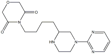 4-[4-[4-(2-Pyrimidinyl)-2-piperazinyl]butyl]morpholine-3,5-dione Struktur