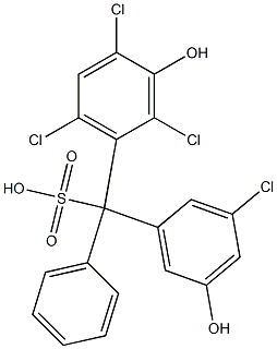 (3-Chloro-5-hydroxyphenyl)(2,4,6-trichloro-3-hydroxyphenyl)phenylmethanesulfonic acid Struktur