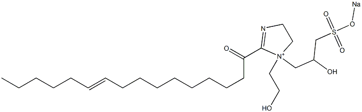 1-(2-Hydroxyethyl)-1-[2-hydroxy-3-(sodiooxysulfonyl)propyl]-2-(10-hexadecenoyl)-2-imidazoline-1-ium Struktur