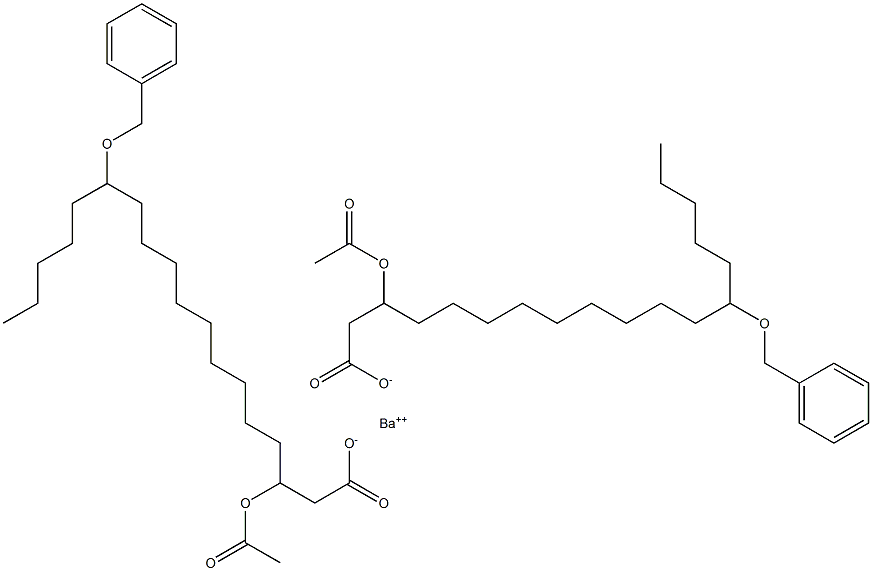 Bis(13-benzyloxy-3-acetyloxystearic acid)barium salt Struktur