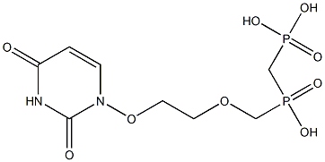 1-[2-[[Hydroxy(phosphonomethyl)phosphinyl]methoxy]ethoxy]uracil Struktur