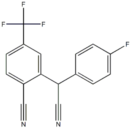 (2-Cyano-5-trifluoromethylphenyl)(4-fluorophenyl)acetonitrile Struktur