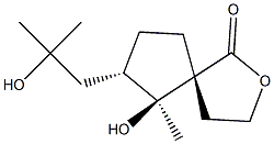 (5R,6S,7S)-6-Hydroxy-6-methyl-7-(2-hydroxy-2-methylpropyl)-2-oxaspiro[4.4]nonan-1-one Struktur