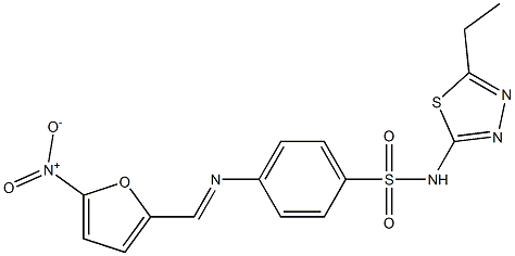 4-[(5-Nitro-2-furanyl)methyleneamino]-N-(5-ethyl-1,3,4-thiadiazol-2-yl)benzenesulfonamide Struktur