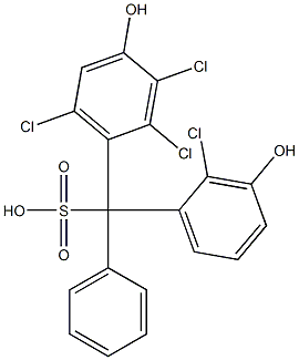 (2-Chloro-3-hydroxyphenyl)(2,3,6-trichloro-4-hydroxyphenyl)phenylmethanesulfonic acid Struktur