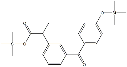 2-[3-(4-Trimethylsilyloxybenzoyl)phenyl]propionic acid trimethylsilyl ester Struktur