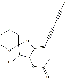 2-[(Z)-2,4-Hexadiynylidene]-3-acetoxy-1,6-dioxaspiro[4.5]decan-4-ol Struktur