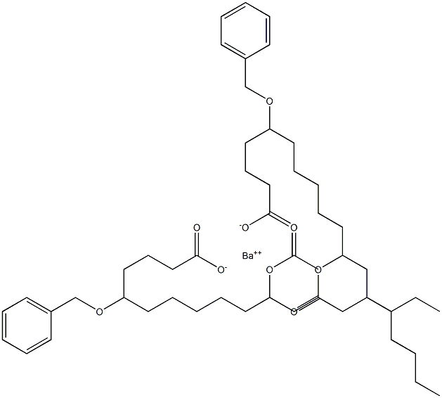 Bis(5-benzyloxy-11-acetyloxystearic acid)barium salt Struktur