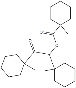 1-Methylcyclohexanecarboxylic acid 1,2-bis(1-methylcyclohexyl)-2-oxoethyl ester Struktur