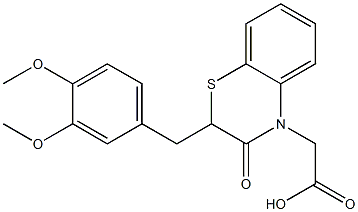 2-(3,4-Dimethoxybenzyl)-2,3-dihydro-3-oxo-4H-1,4-benzothiazine-4-acetic acid Struktur