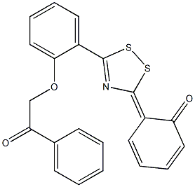 3-(2-Oxo-3,5-cyclohexadien-1-ylidene)-5-[2-(2-phenyl-2-oxoethoxy)phenyl]-3H-1,2,4-dithiazole Struktur