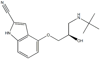 4-[(R)-3-(tert-Butylamino)-2-hydroxypropoxy]-1H-indole-2-carbonitrile Struktur