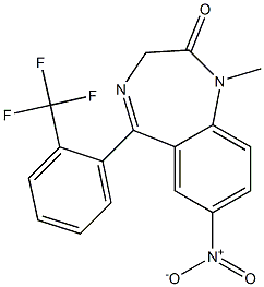 7-Nitro-1-methyl-5-(2-trifluoromethylphenyl)-1H-1,4-benzodiazepin-2(3H)-one Struktur