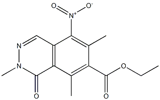 5-Nitro-1,2-dihydro-1-oxo-2,6,8-trimethylphthalazine-7-carboxylic acid ethyl ester Struktur