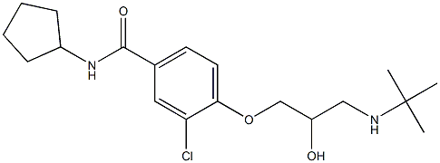 1-[4-[Cyclopentylcarbamoyl]-2-chlorophenoxy]-3-[tert-butylamino]-2-propanol Struktur