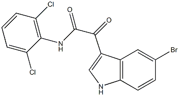 N-(2,6-Dichlorophenyl)-2-[5-bromo-1H-indol-3-yl]-2-oxoacetamide Struktur