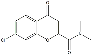 7-Chloro-2-[(dimethylamino)carbonyl]-4H-1-benzopyran-4-one Struktur