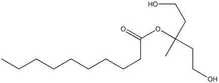 Decanoic acid 3-hydroxy-1-(2-hydroxyethyl)-1-methylpropyl ester Struktur