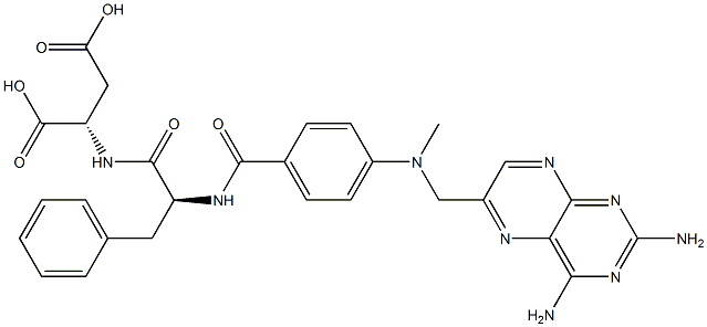 N-[N-[p-[[(2,4-Diamino-6-pteridinyl)methyl]methylamino]benzoyl]-3-phenyl-L-alanyl]-L-aspartic acid Struktur