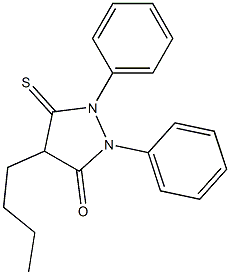 4-Butyl-1,2-diphenyl-5-thioxo-3-pyrazolidinone Struktur