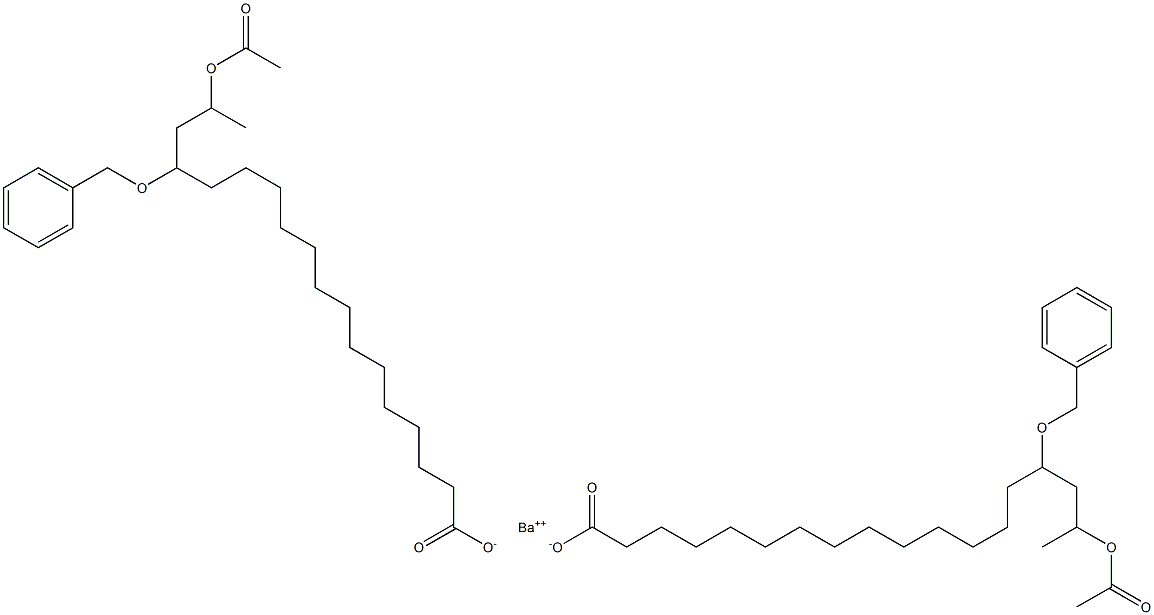 Bis(15-benzyloxy-17-acetyloxystearic acid)barium salt Struktur