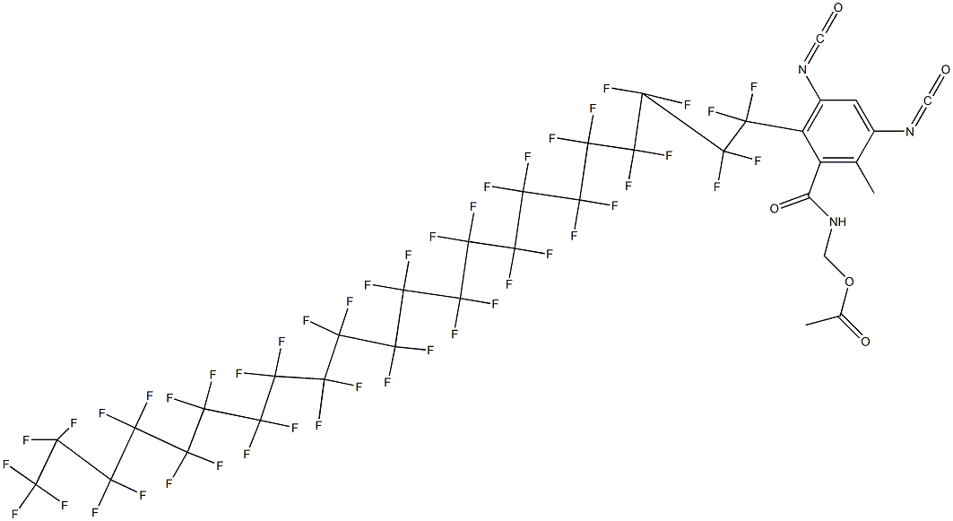 N-(Acetyloxymethyl)-2-(pentatetracontafluorodocosyl)-3,5-diisocyanato-6-methylbenzamide Struktur