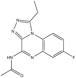 4-Acetylamino-7-fluoro-1-ethyl[1,2,4]triazolo[4,3-a]quinoxaline Struktur