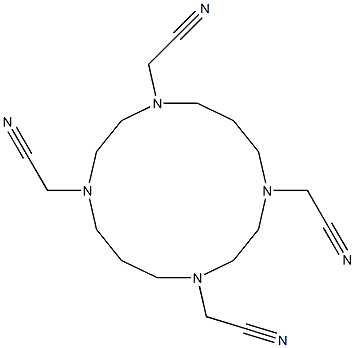 1,4,8,11-Tetrakis[cyanomethyl]-1,4,8,11-tetraazacyclotetradecane Struktur