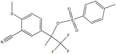 4-Methylbenzenesulfonic acid 1-(trifluoromethyl)-1-(3-cyano-4-methylthiophenyl)ethyl ester Struktur