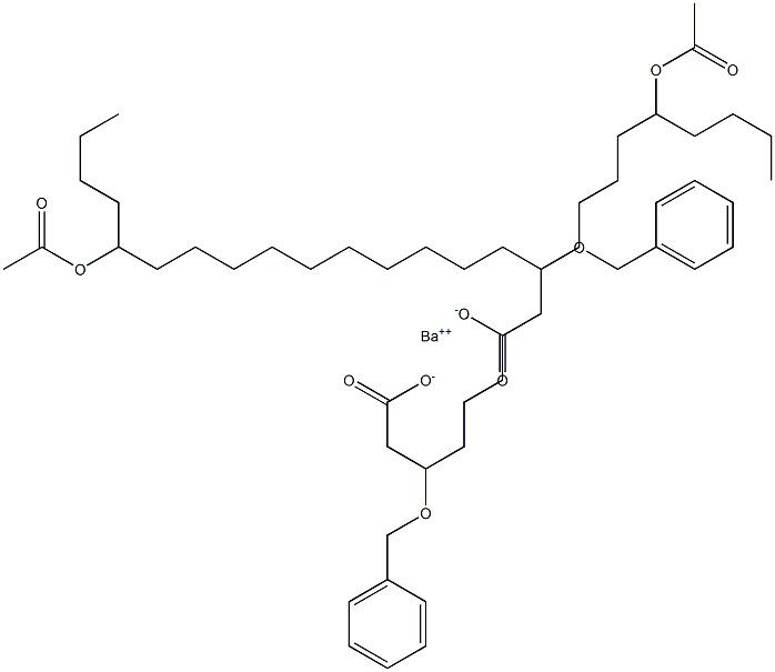 Bis(3-benzyloxy-14-acetyloxystearic acid)barium salt Struktur