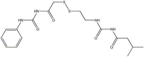 1-(3-Methylbutyryl)-3-[2-[[(3-phenylureido)carbonylmethyl]dithio]ethyl]urea Struktur