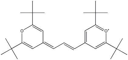 2,6-Di-tert-butyl-4-[3-(2,6-di-tert-butyl-4H-pyran-4-ylidene)-1-propenyl]pyrylium Struktur