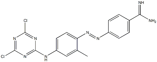 2'-Methyl-4'-[[(4,6-dichloro-1,3,5-triazin)-2-yl]amino]azobenzene-4-carboxamidine Struktur