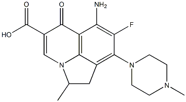 2-Methyl-6-amino-7-fluoro-8-(4-methylpiperazin-1-yl)-1,2-dihydro-5-oxo-5H-2a-azaacenaphthylene-4-carboxylic acid Struktur