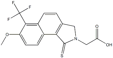 2,3-Dihydro-6-trifluoromethyl-7-methoxy-1-thioxo-1H-benz[e]isoindole-2-acetic acid Struktur