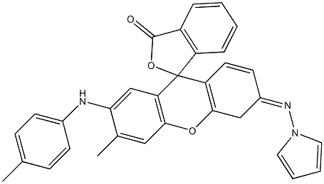 6'-Methyl-3'-pyrrolizino-7'-(p-toluidino)spiro[isobenzofuran-1(3H),9'-[9H]xanthen]-3-one Struktur