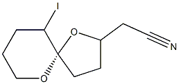 (5S)-10-Iodo-1,6-dioxaspiro[4.5]decane-2-acetonitrile Struktur