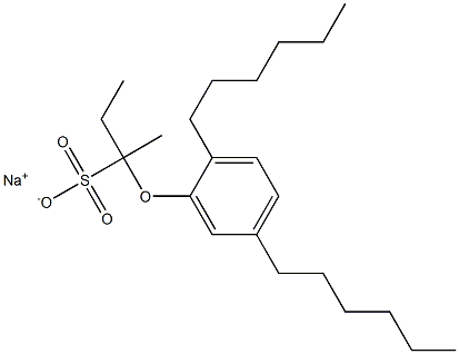 2-(2,5-Dihexylphenoxy)butane-2-sulfonic acid sodium salt Struktur