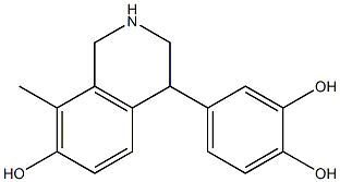 4-(3,4-Dihydroxyphenyl)-8-methyl-1,2,3,4-tetrahydroisoquinolin-7-ol Struktur