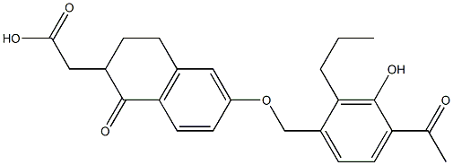 [[6-(4-Acetyl-3-hydroxy-2-propylbenzyloxy)-1,2,3,4-tetrahydro-1-oxonaphthalen]-2-yl]acetic acid Struktur