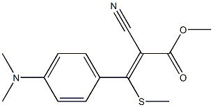 2-Cyano-3-methylthio-3-(4-dimethylaminophenyl)acrylic acid methyl ester Struktur