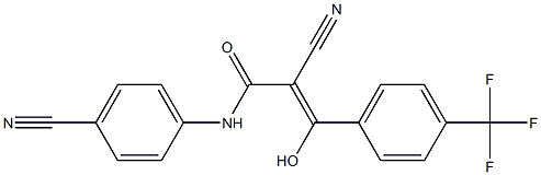 2-Cyano-3-hydroxy-3-[4-trifluoromethylphenyl]-N-[4-cyanophenyl]acrylamide Struktur