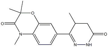 2,2,4-Trimethyl-7-[(1,4,5,6-tetrahydro-4-methyl-6-oxopyridazin)-3-yl]-4H-1,4-benzoxazin-3(2H)-one Struktur