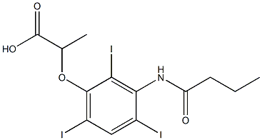 2-[3-(Butyrylamino)-2,4,6-triiodophenoxy]propionic acid Struktur