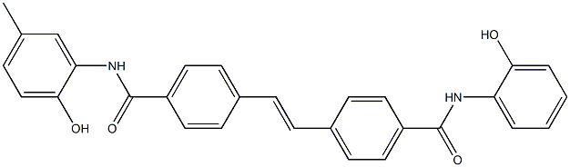 N-(2-Hydroxy-5-methylphenyl)-N'-(2-hydroxyphenyl)-4,4'-stilbenedicarboxamide Struktur